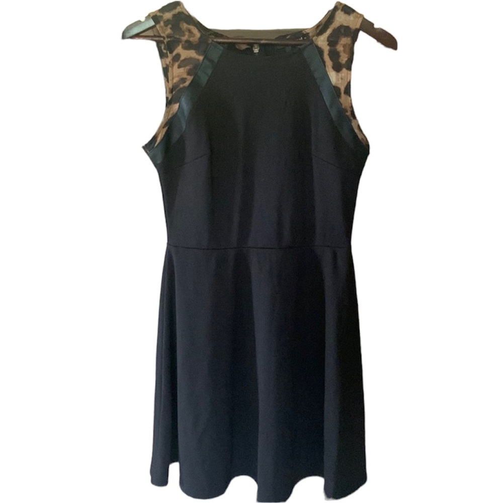 Heart soul leopard animal print black dress